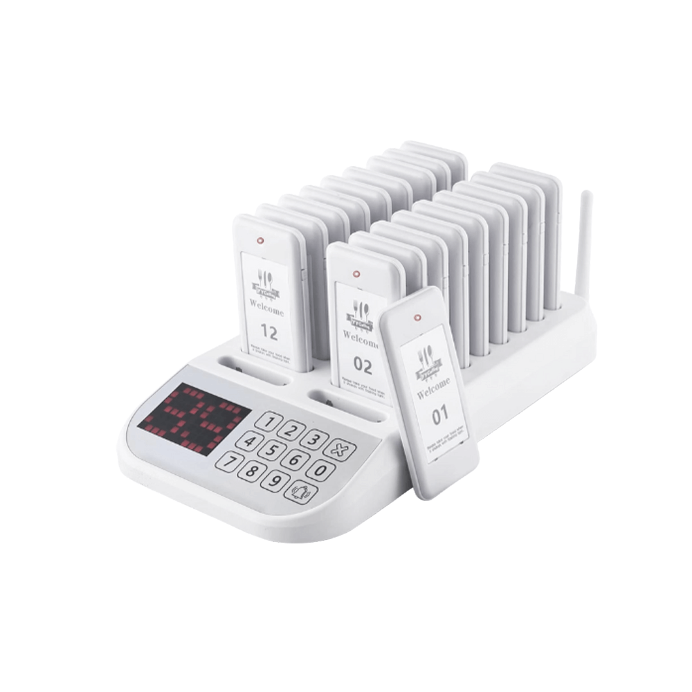 เครื่องเรียกคิวไร้สาย WORREX จำนวน 20 คิว รุ่น W-BCT6970W สีขาว_0